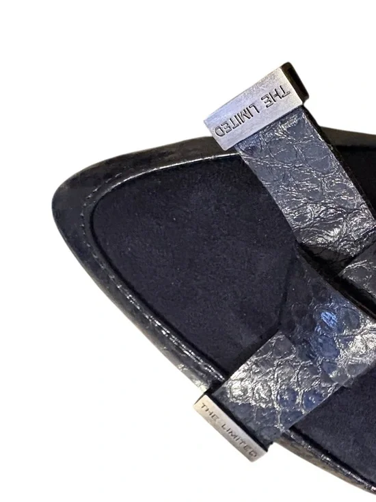 THE LIMITED Qila Navy blue 8.5 Pointed Toe Suede & Leather Bow Loafers New - Picture 5 of 8